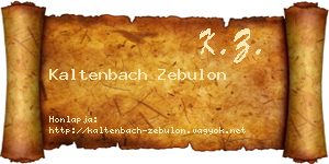 Kaltenbach Zebulon névjegykártya